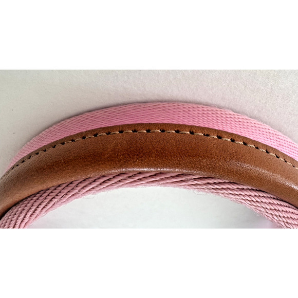 Orla Kiely Tote Bag Brown Cream Print Coated Canvas Pink Canvas-Leather Handles - Picture 4 of 10